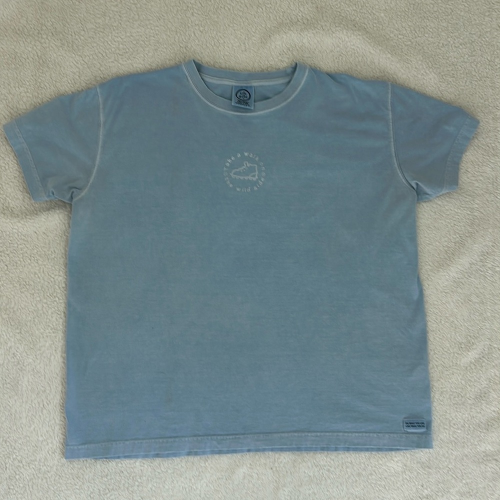 Life Is Good Tee Shirt XL Blue Tee Shirt - Hiking “Take a walk on the wild side”